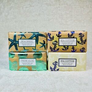 Luxury Bar Soap Lot of‎ 4 Moisturizing Bath Bars Aloe Beachside Sea Cotton